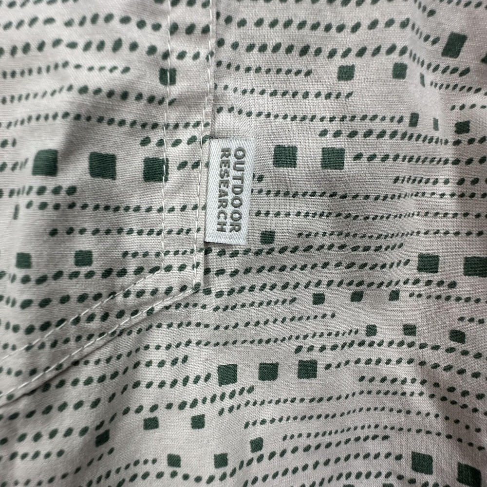 Outdoor Research Shirt Mens Medium Beige Green Rooftop Short Sleeve - Picture 3 of 11